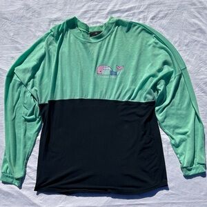 Women Ocean City Maryland Mint and Black Long Sleeve Shirt Size Medium